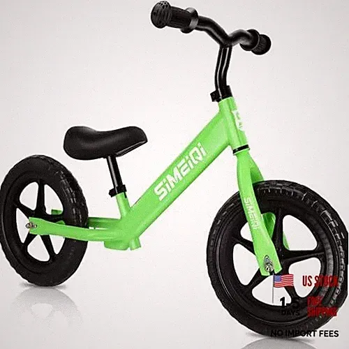 12" Balance Bike for Boys Girls 2 3 4 5 Years Old No Pedal Walking Green