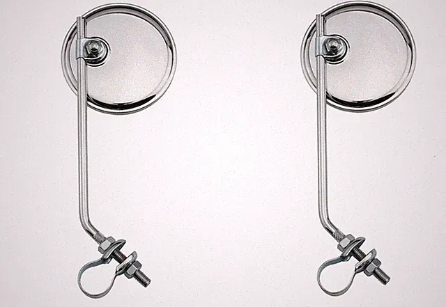2 NEW BICYCLE HANDLEBAR REAR VIEW MIRRORS CHROME VINTAGE /CLASSIC NO REF.