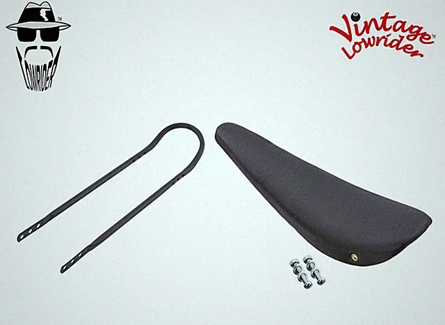 20" ORIGINAL LOWRIDER All Black BANANA SEAT W/Black Sissy Bar FOR 20" Bicycle
