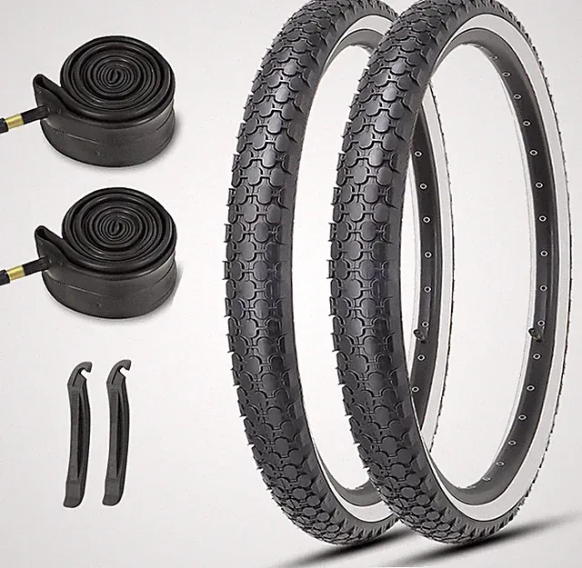 24/26 Inch Cruiser Bike Tires Set: 24X2.125/26X2.125 Inch Classic Folding Bicycl