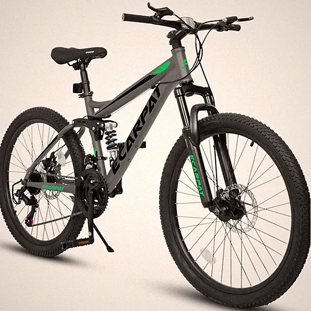 24" Mountain Bike with 21 Speed Shifter Lever, Full Suspension, Gear Indicator