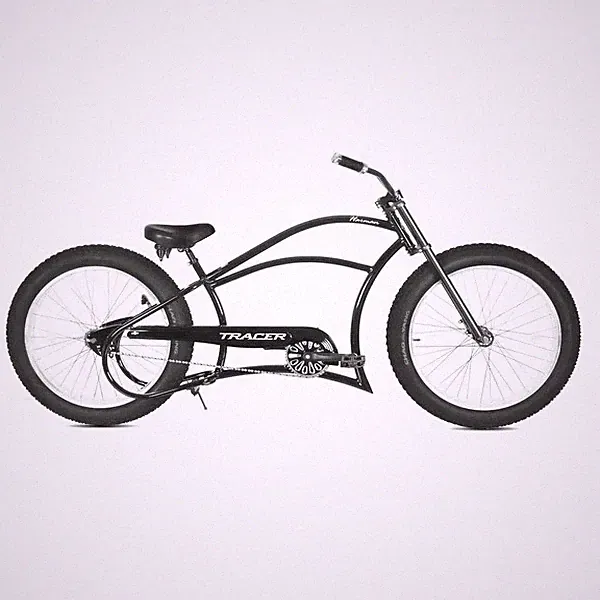 26'' Classic Chopper Stretch Cruiser Fat Tire Bike Single Speed