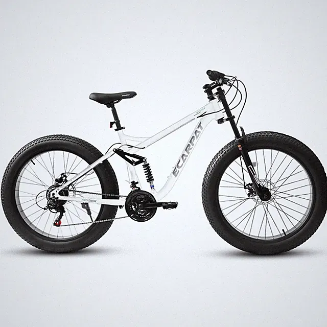 26" Full Suspension Fat Tire Mountain Bike, 21-Speed Disc Brake, Steel Frame Men