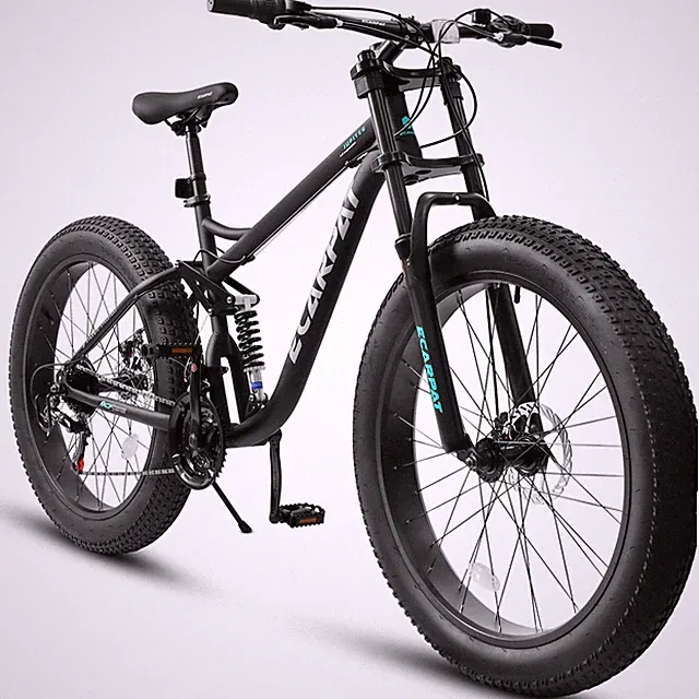 26" Mountain Bike, Full-Suspension 21 Speed, Disc Brakes, 26x4" Fat Tire