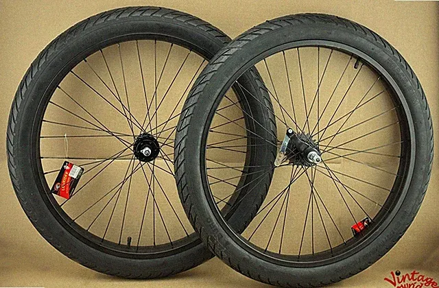 26" x 3.0 BLACK FAT BIKE WHEELS CHOPPER CRUISER BICYCLE WIDE RIMS & SMOOTH TIRES
