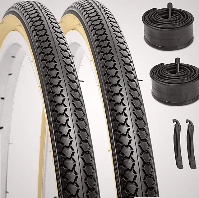 26X1 3/8 Bike Tire Set: 2-Pack (37-590) Folding High-Density Bicycle Tires with