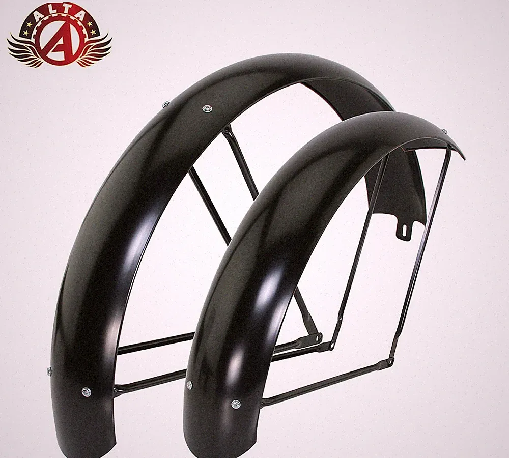 ALTA 26 X 4.00 FAT/CHOPPER STEEL BICYCLE CLASSIC STANDARD BLACK FENDER SET.