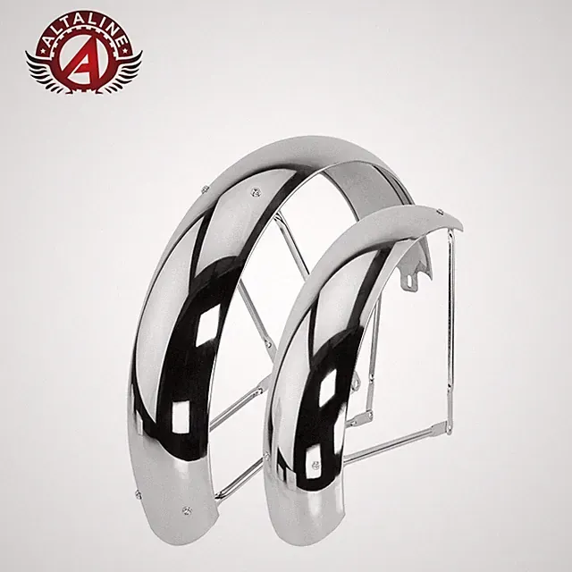 ALTALINE 20 X 4.00 FAT/CHOPPER STEEL BICYCLE CLASSIC STANDARD CHROME FENDER SET.