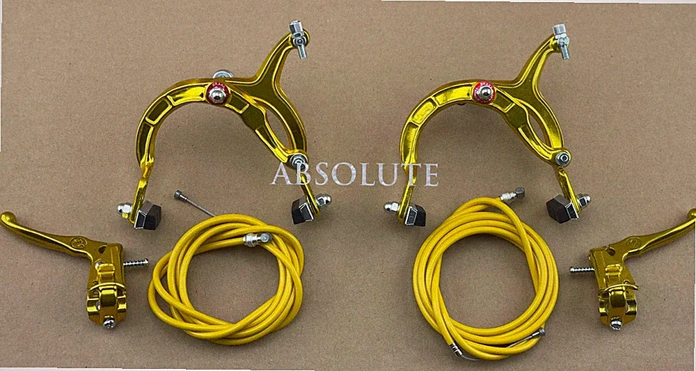 AltaLine BMX Brake FRONT & REAR SET Alloy GOLD Bike Bicycle Caliper Cable Lever.