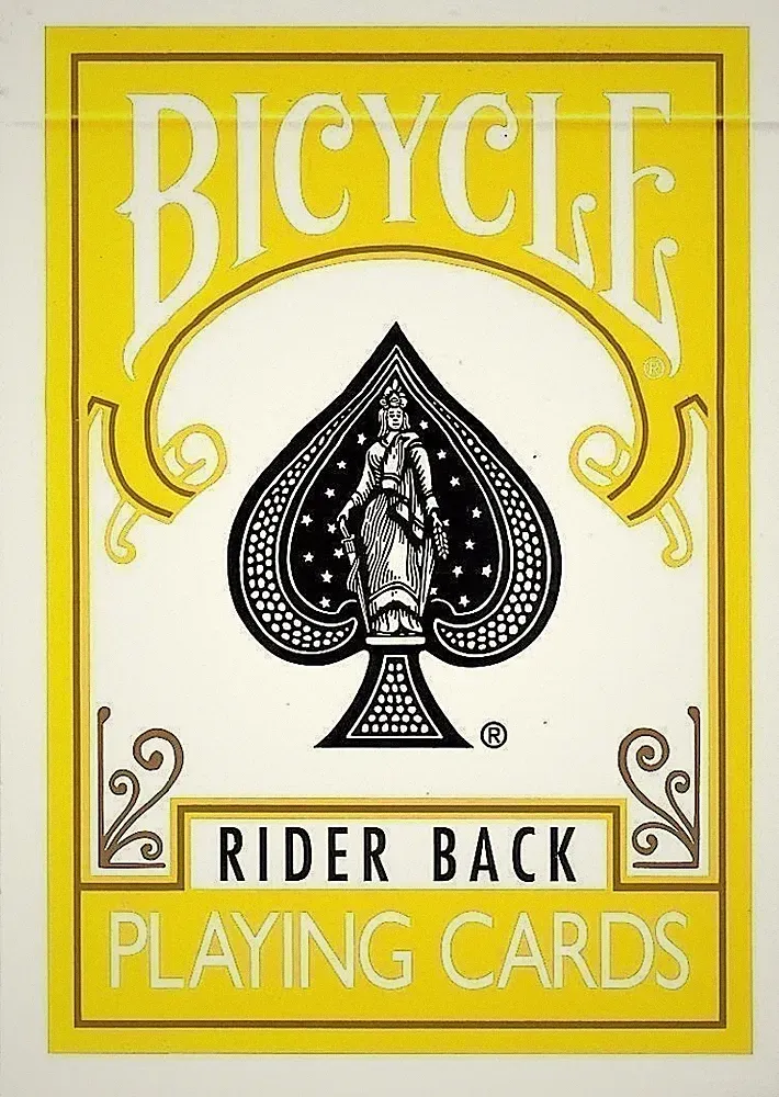 Bicycle Rider Back Yellow Playing Cards, Poker Size Standard Index, Classic...