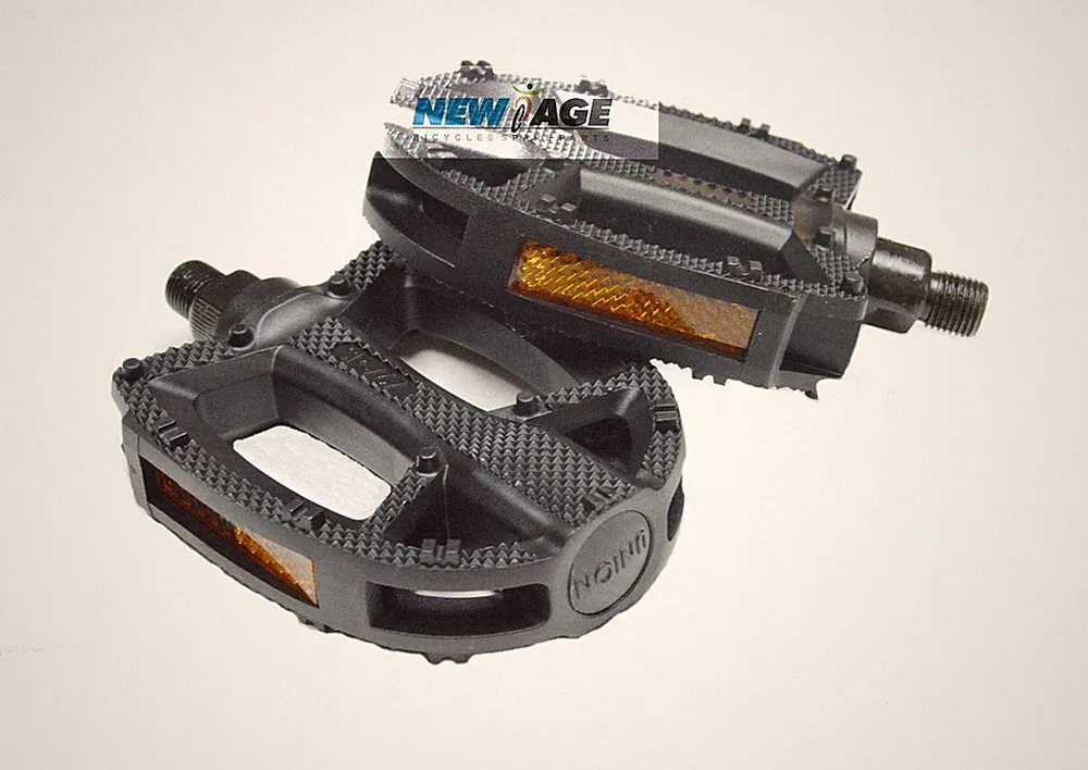 Black 1/2" Spindle Pedals, Horse shoe Classic Style, MTB BMX Fixie Bike Bicycle
