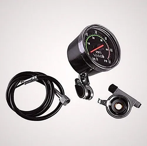 Black Classic Resettable Analog Speedometer Odometer Bike Bicycle Mechanical Wat