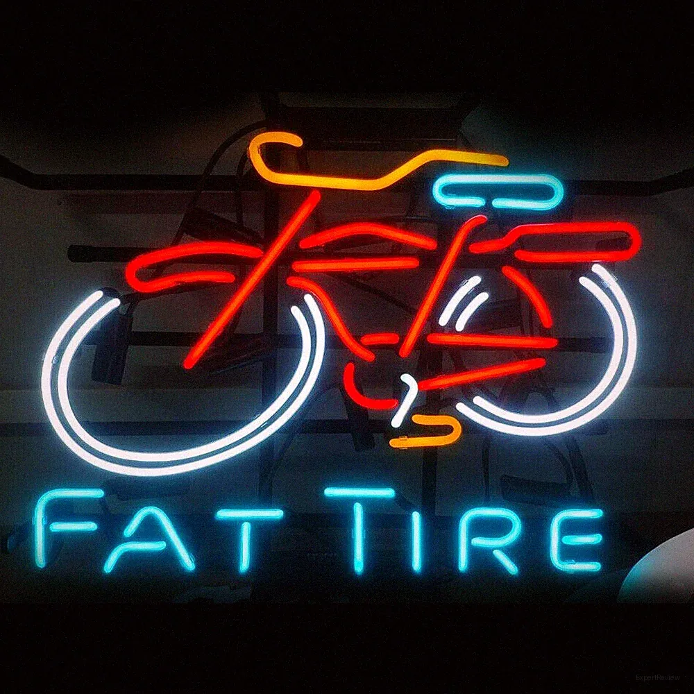 Blue Fat Tire Bicycle Custom Classic Style Neon Sign Gift Pub Club Decor 17"x14"