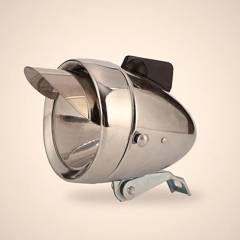 Classic Elegance and Functional Design Chrome Bicycle LED Headlight