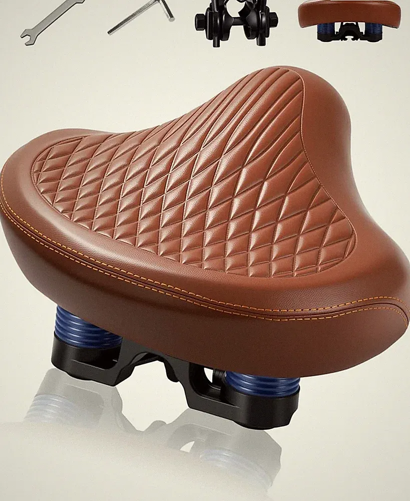 Classic Vintage Wide Padded Bike Seat Bicycle Saddle Soft Comfortable Women Men