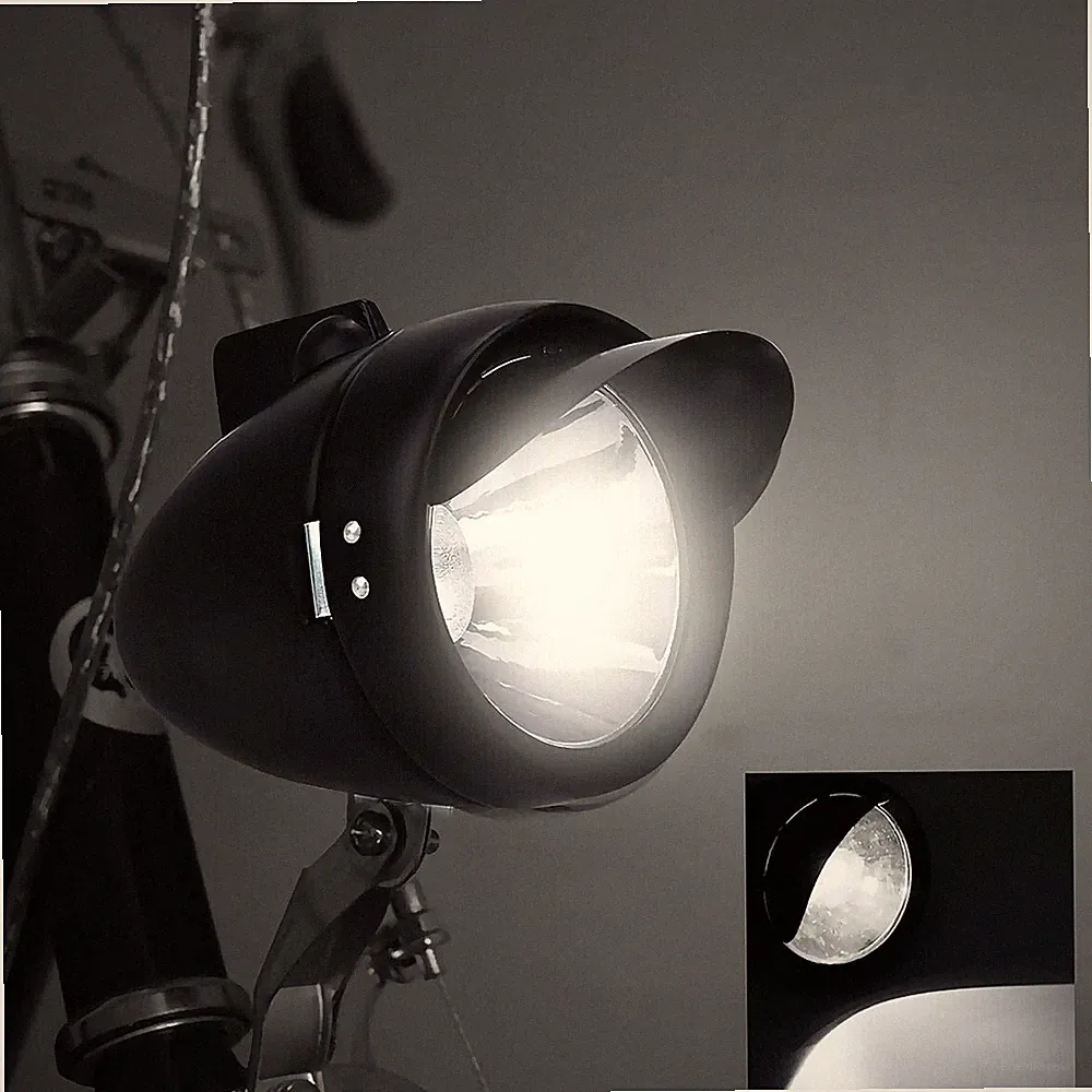 Classical Chrome Retro Bicycle Bike LED Light Headlight Front Retro Head Lamp US