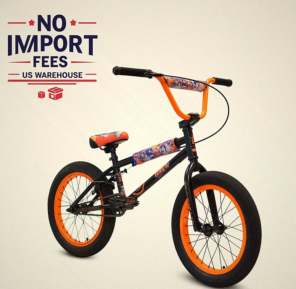 Elite BMX 18" Pee Wee Kids Bike - Naruto Classic Official Edition - Black/Orange