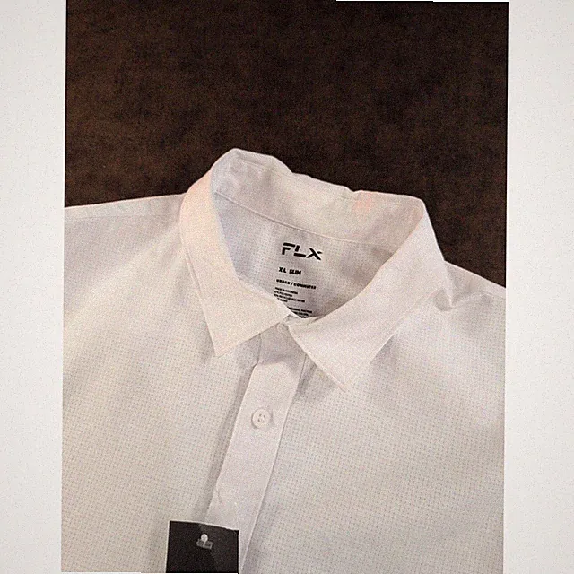 FLX Urban Commuter Shirt Mens XL Slim White 4-Way Stretch Quick Dry MX41W501SS
