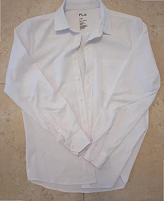 FLX Urban Commuter Slim Stretch Button Down Men's Size S White Lightweight