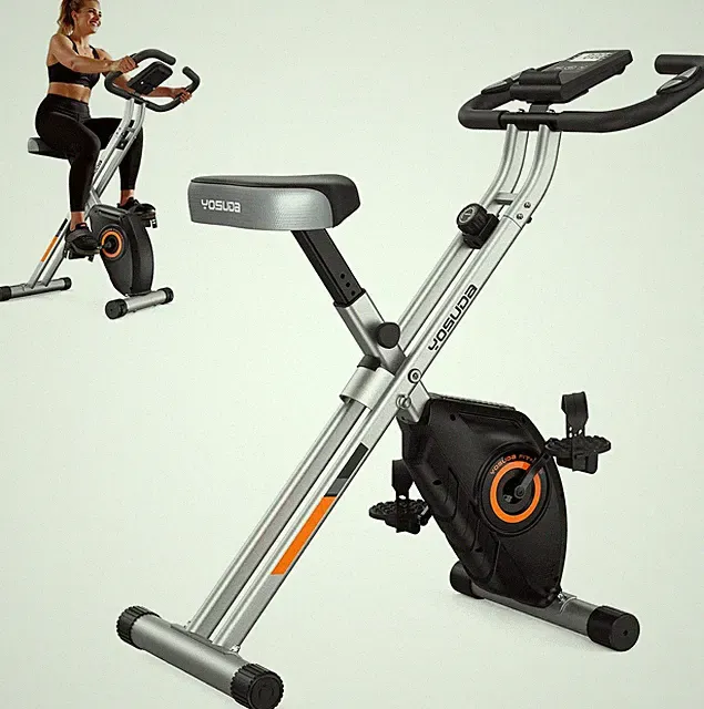 Folding Exercise Bike - 5 in 1 Foldable Stationary Bike for Home Gym Workout, Up