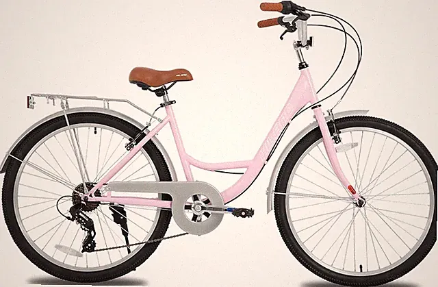 HILAND 26 Inch Complete Beach Cruiser Bike for Adults, 7 Speed Step-Through Fram