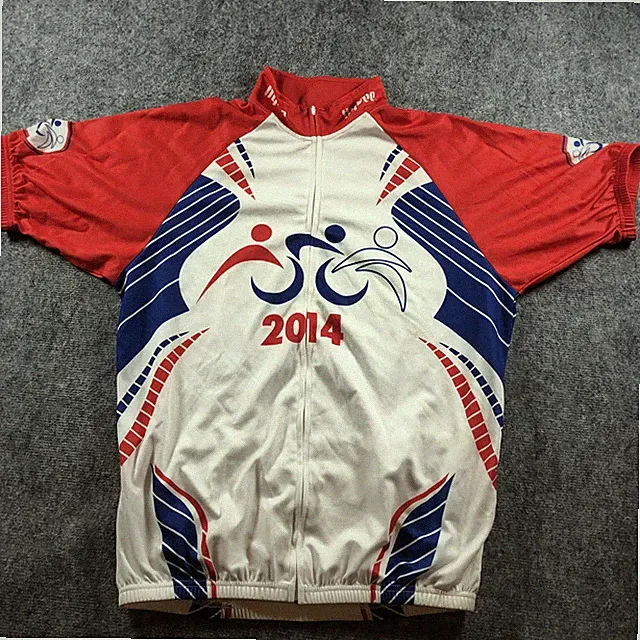 Hy-Vee Triathlon 2014 Men’s XL Red/White/Blue Cycling Swim Bike Run Event Tee