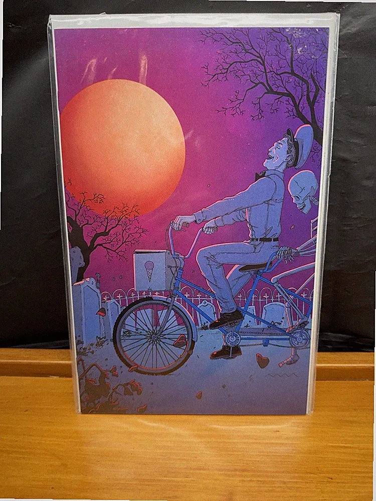 Ice Cream Man #4 VIRGIN Tandem Bicycle Ride Skeleton Through Graveyard Moonlight
