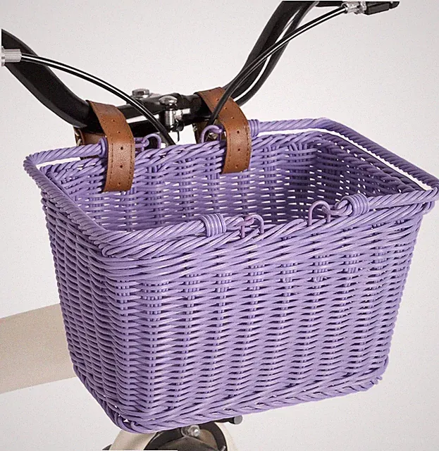Kids Bike Basket, Front Bicycle Bike Baskets for Kids, Small Wicker Bike Basket