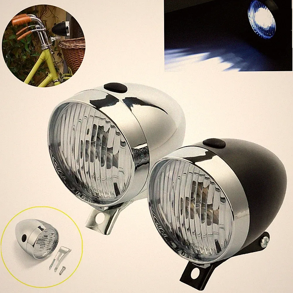LED Bike Headlight Bicycle Retro Head Light Front Fog Lamp Retro Classic Vintage