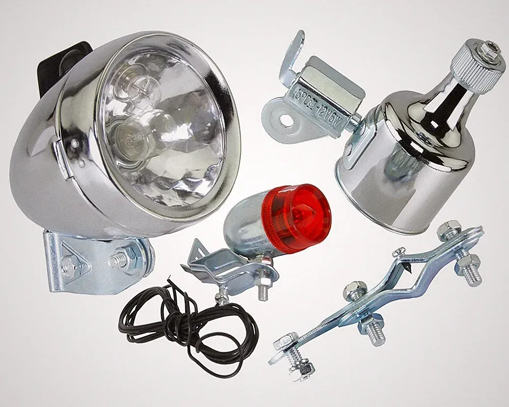 NEW! Original Classic Bicycle Generator Bullet Light Set 12V 6W.