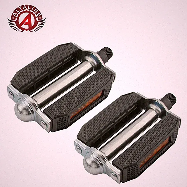 Original 507 PVC Bicycle Block Pedals 9/16" Classic Vintage Style Black/Chrome
