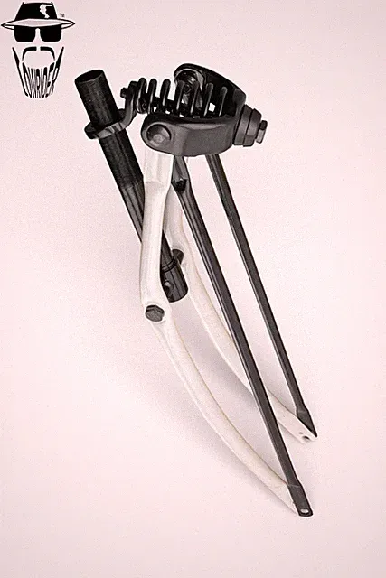ORIGINAL LOWRIDER 26" Cruiser Bicycle Classic Black/White Springer Durable Fork.