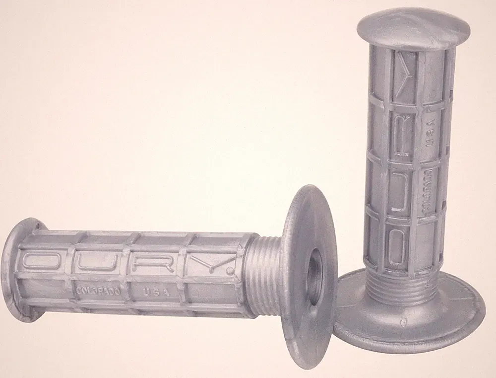 Oury Classic BMX full waffle bicycle grips SILVER SHIMMER