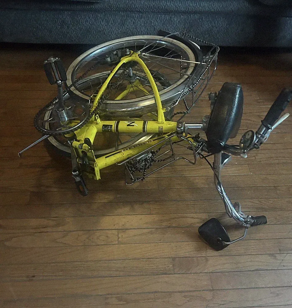 Peugeot 1970s Vintage Yellow Folding Bike Bicycle Classic Retro Collectible