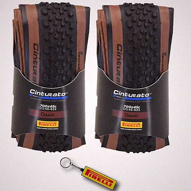 Pirelli Cinturato Gravel S Classic 40-622 Road Bicycle Tire w/Keychain(2 Pack)