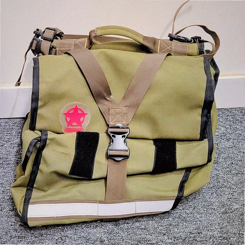 Roswell Bicycle Double Rear Bag Expedition Classic Messenger Courier Green