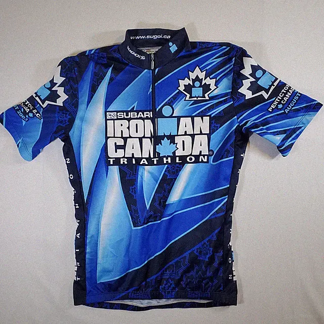 Sugoi Subaru Ironman Canada Triathlon VTG Y2K 2003 Small 1/4 Zip Cycling Jersey