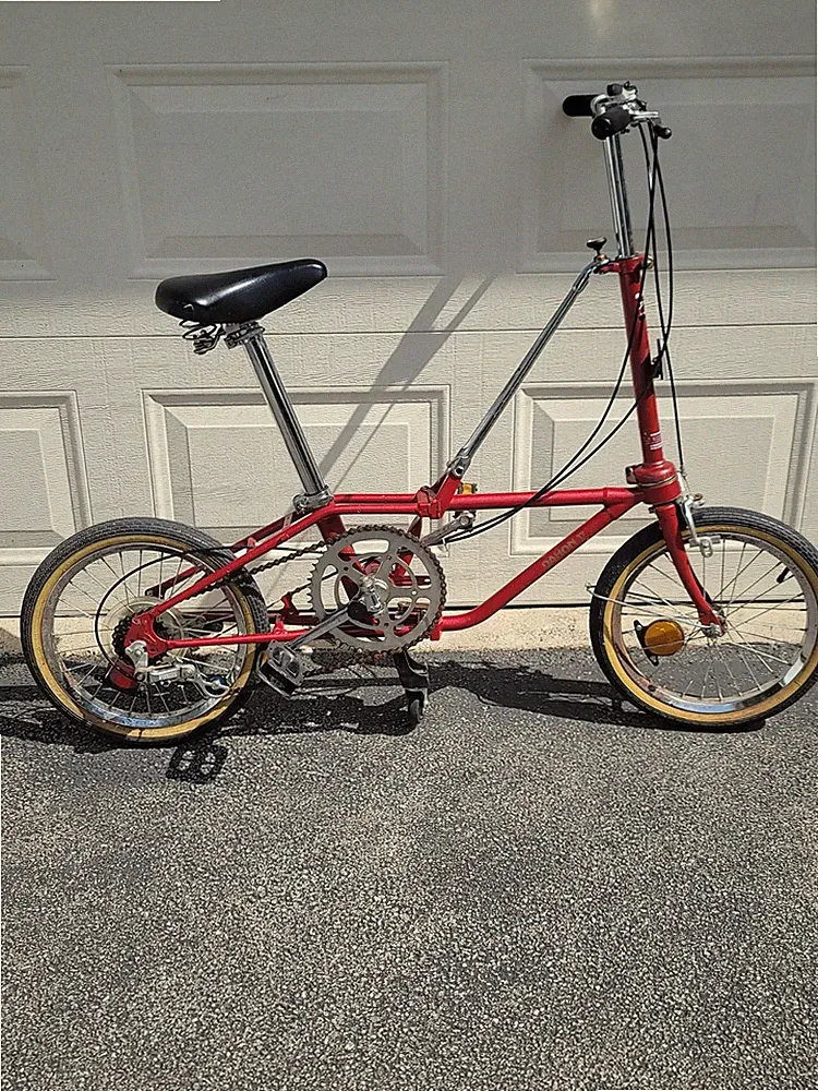 Vintage 1980s Dahon Classic V 5-Speed Folding Bicycle Red Project Bike