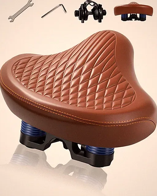 Wide Bike Seat for Women Men, Comfortable Soft Classic Vintage Padded Bicycle...