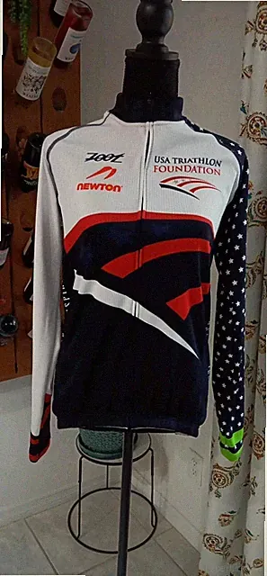 Women's Zoot USA Triathlon Foundation Cycle Long Sleeve Thermo Jersey Size Large